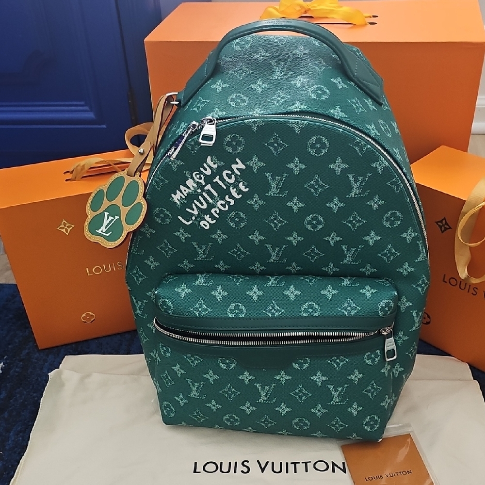 Louis Vuitton GREEN Monogram Backpack AUTHENTIC, GENTLY USED